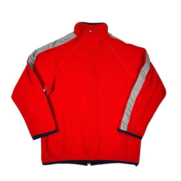 Tommy Hilfiger Jacket Women Large Red Full Zip Fleece Vintage 90s/00 - Picture 3 of 7